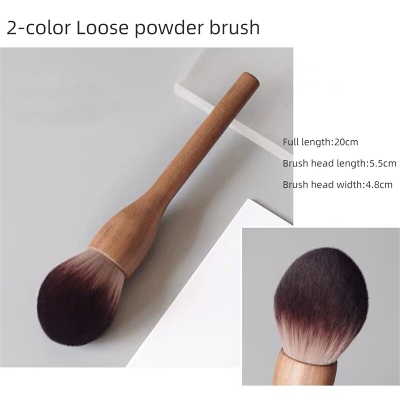 Vintage European Wood Handle Makeup Brush Set