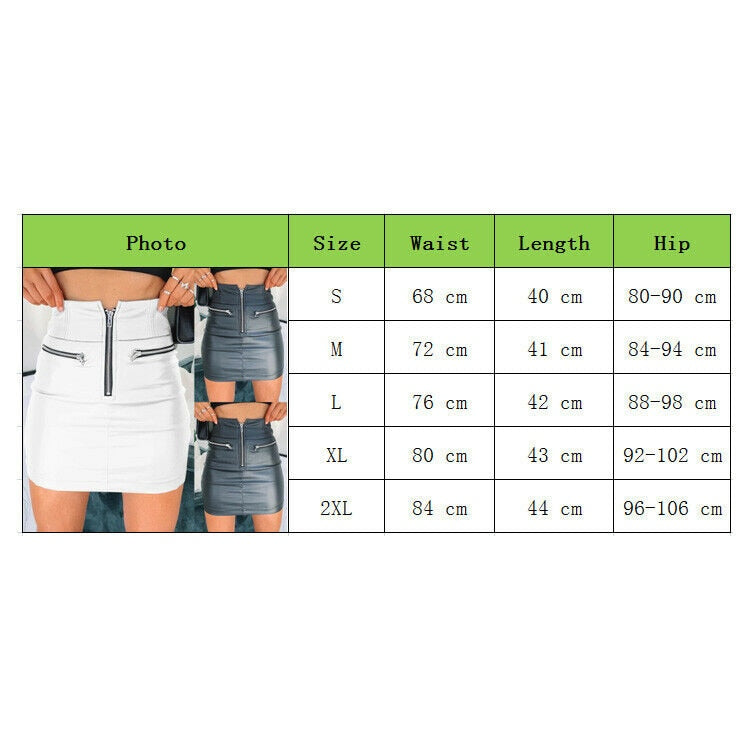 PU Zipper Pencil Mini Skirt