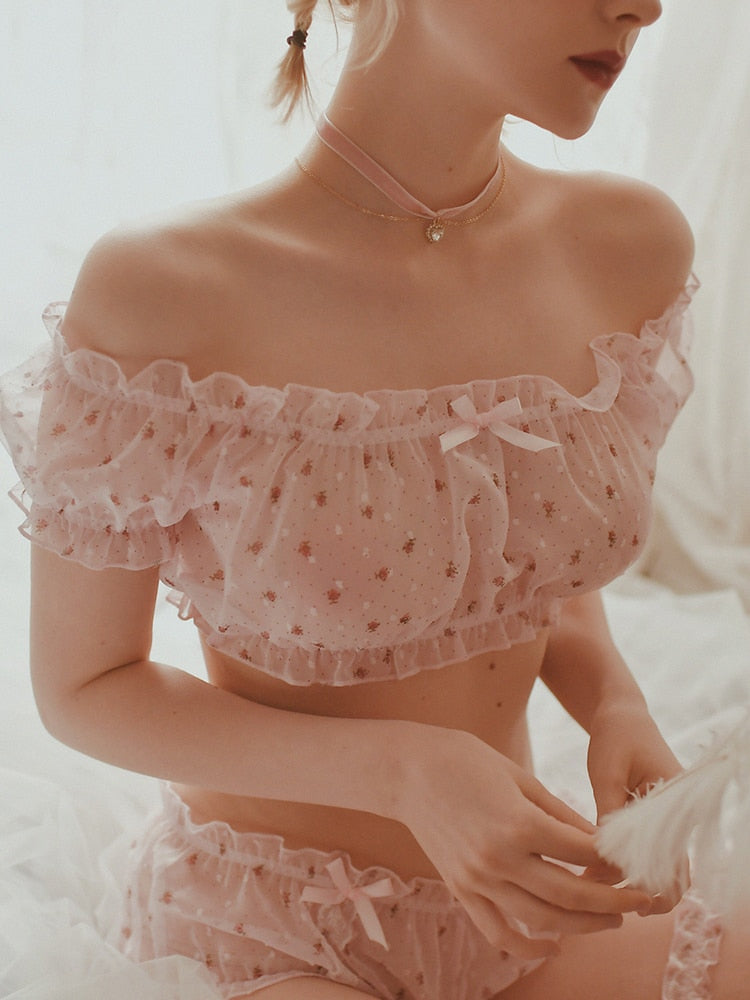 Ruffles Off Shoulder Sleep Wear