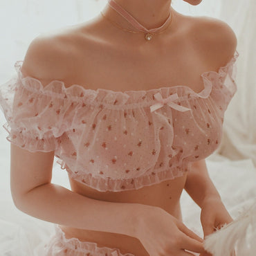 Ruffles Off Shoulder Sleep Wear