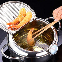 Japanese Deep Fryer With Thermometer and Lid
