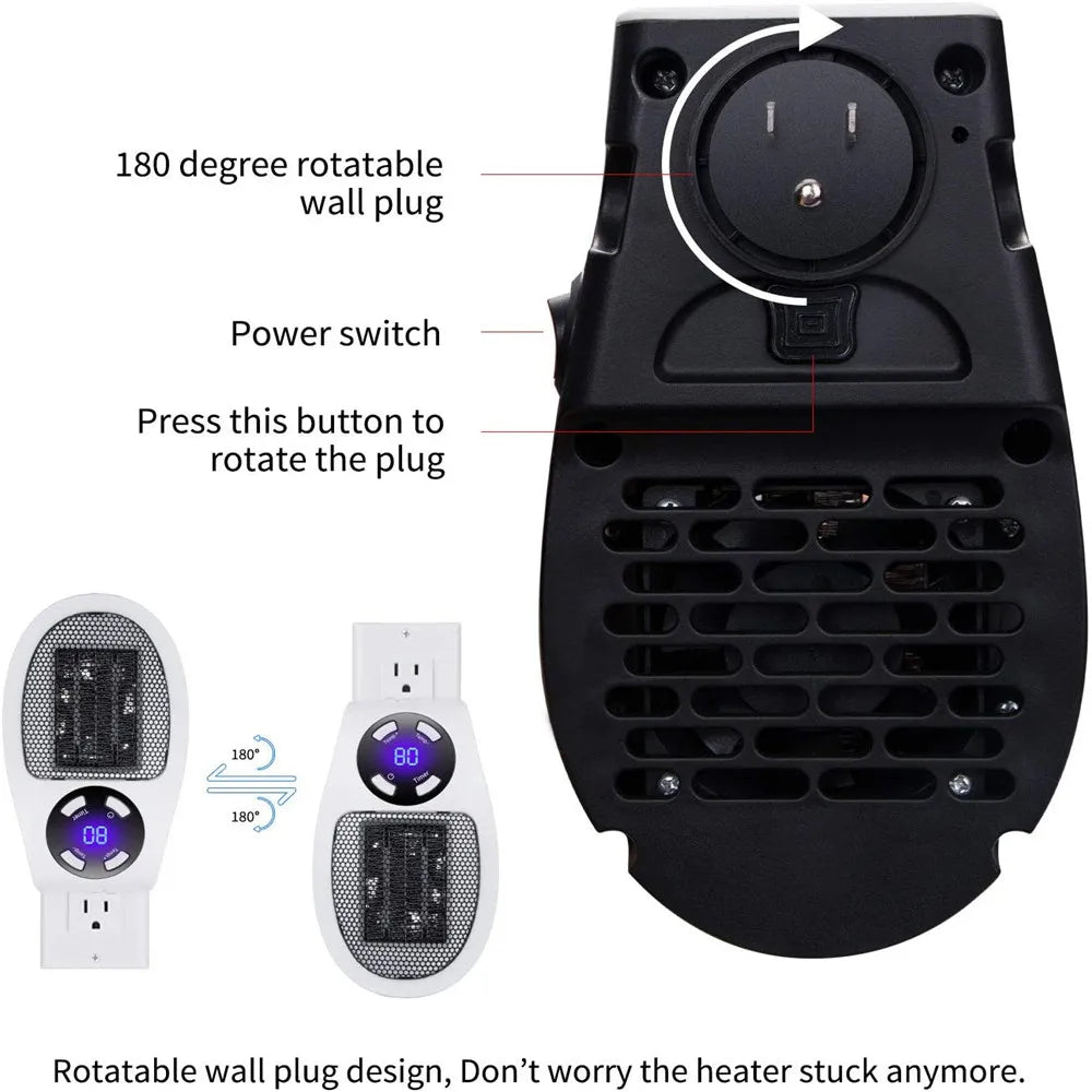 500W Electric Plugin Fan Heater