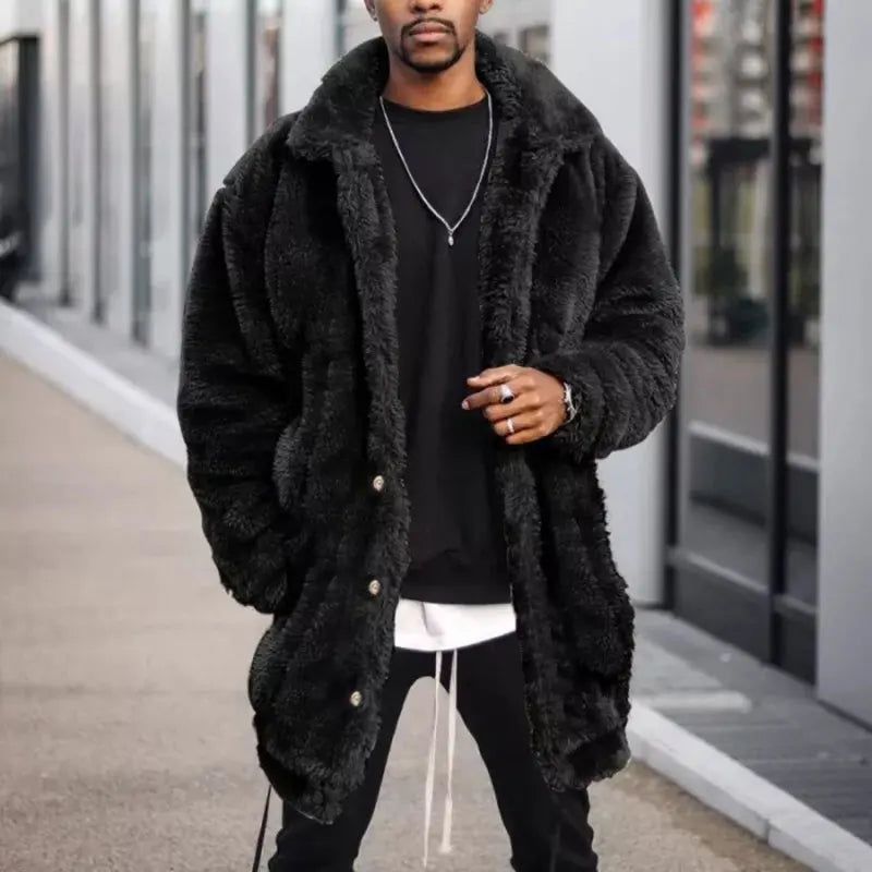 Men's Plush Mid-length Winter Coat