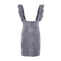 Hot Fashion Checked Frill Pencil Skirt