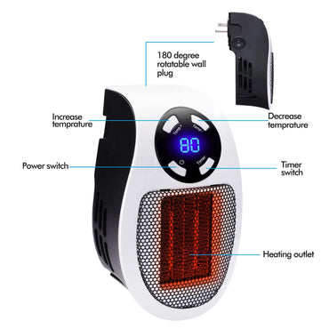 500W Electric Plugin Fan Heater