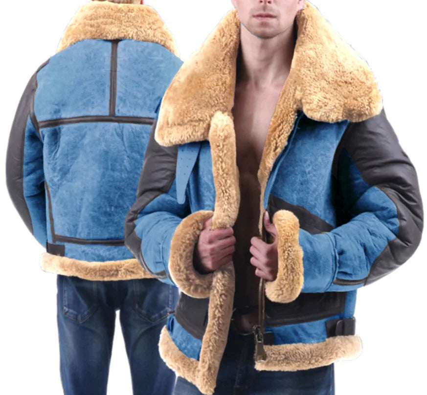 Men's Jacket Faux Fur Integrated Thickened Coat