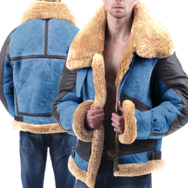 Men's Jacket Faux Fur Integrated Thickened Coat