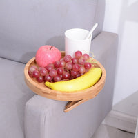 Natural Bamboo Clip- On Sofa Tray