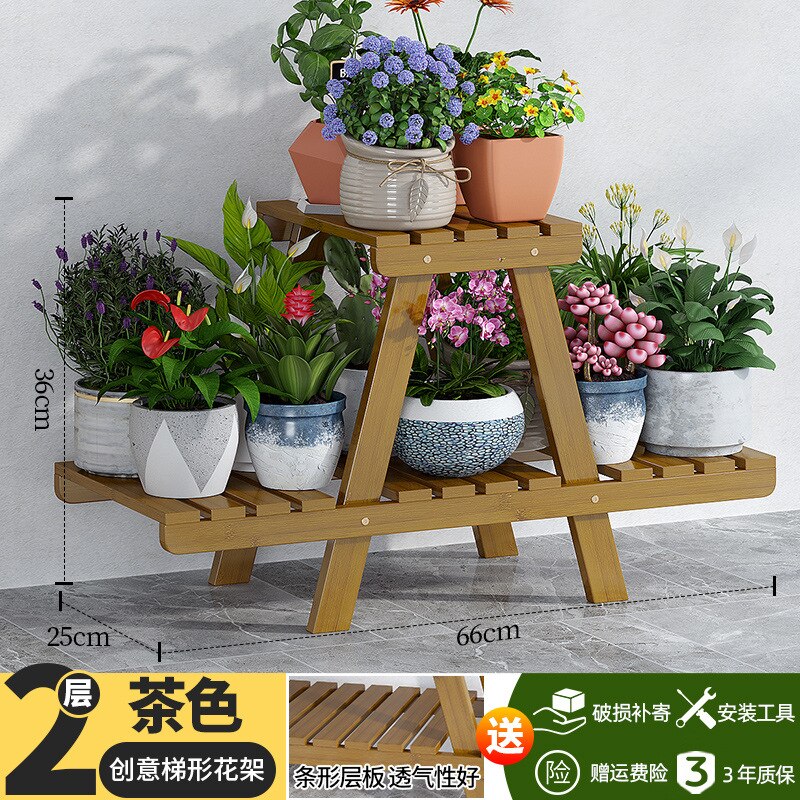 Bamboo Indoor Balcony Flower Rack