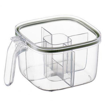 Transparent 4 Compartment Seasoning Container