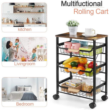 Rolling Utility Serving Cart