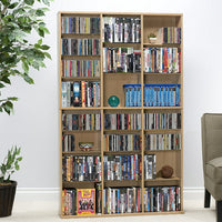 Adjustable 12-Shelf Media Storage Unit