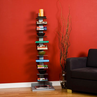 Spine Shape Tower Metal Bookcase