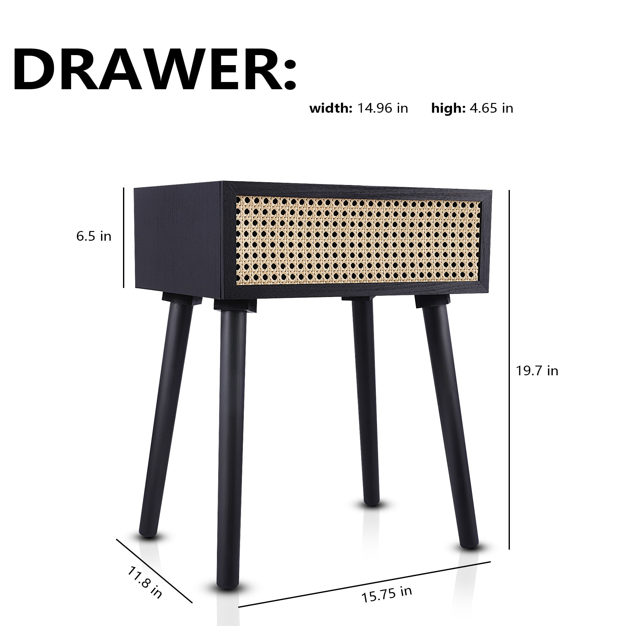 Rattan Nightstands With Drawer