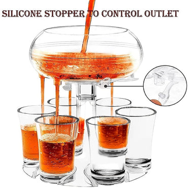 6 Shot Glasses Quick Filling Dispenser