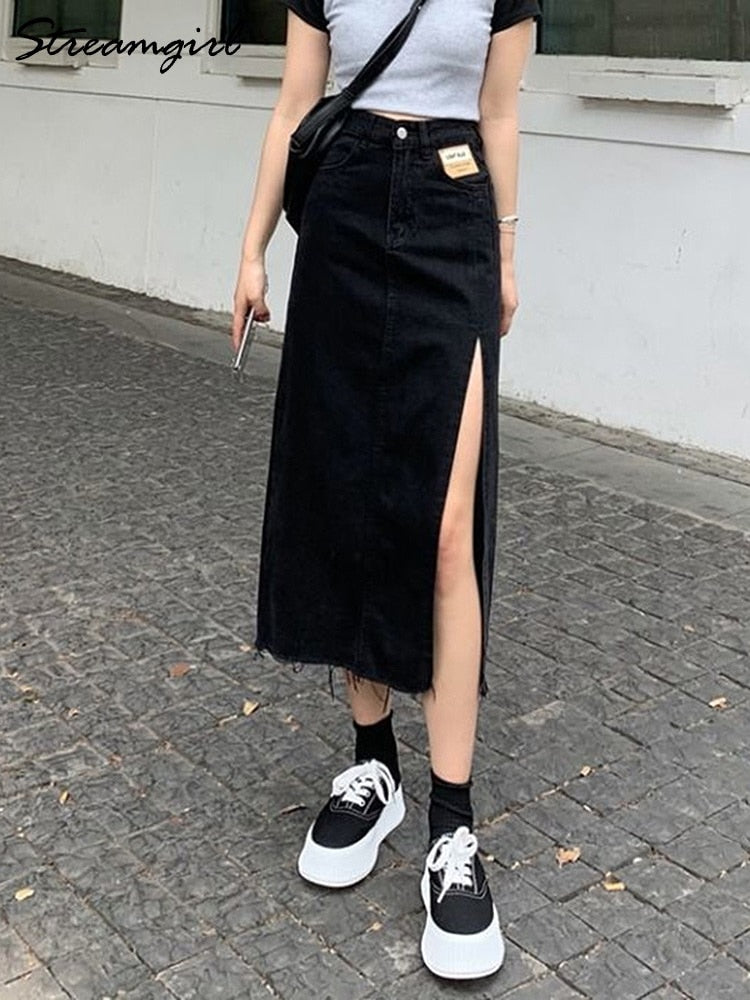 Streamgirl Maxi Denim Skirt