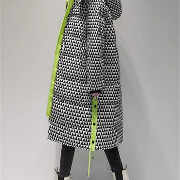 Geometric Ladies Winter Down Coat