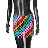 Colourful Sequins Mini Skirt