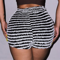 Striped Drawstring High Waist Shorts