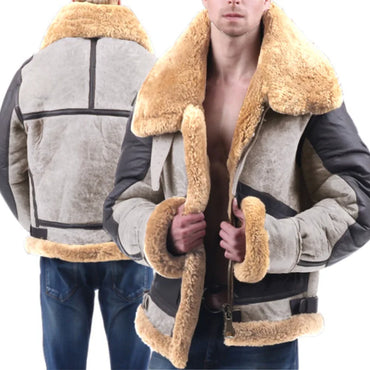 Men's Jacket Faux Fur Integrated Thickened Coat