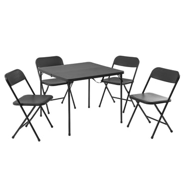 5 Piece Resin Black Dining Room Set