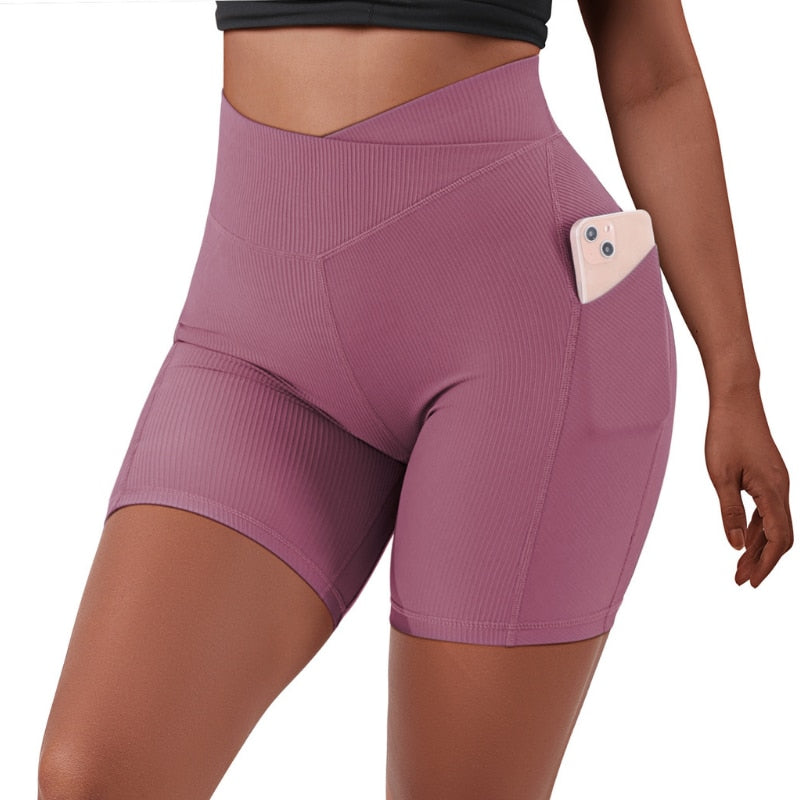 Crossover Workout Elastic Shorts