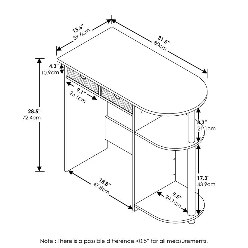 Solid Wood Home Office Desk Table