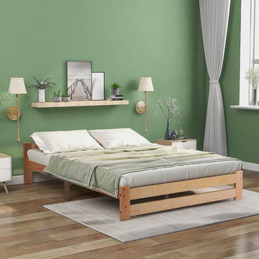 140x200cm Natural Solid Wood Bed