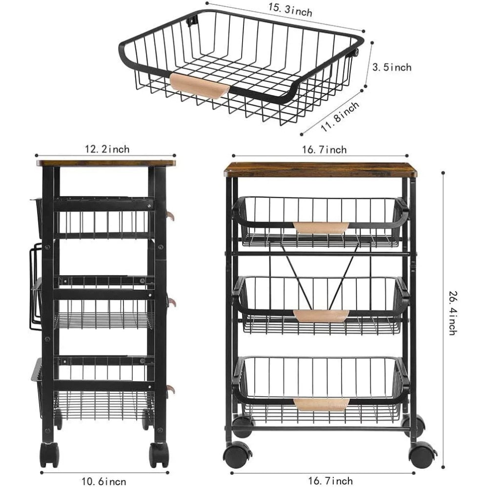 Rolling Utility Serving Cart