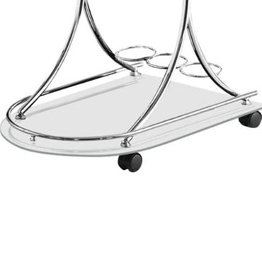 Serving Cart with 2 Frosted Glass Shelves