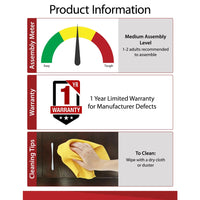 Espresso L Desk with Bookshelves