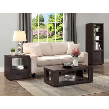 Steele Coffee Table with Lower Shelf, Espresso living room table  furniture