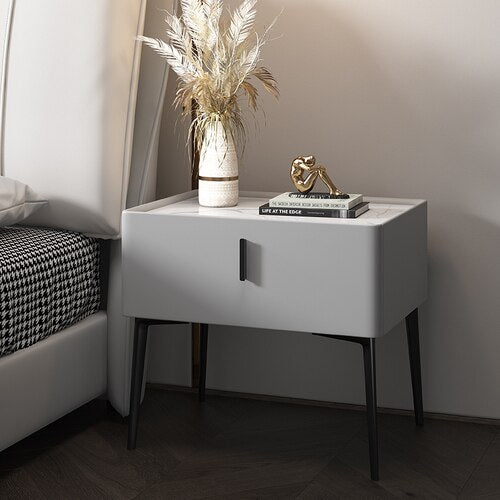 White Bedroom Nightstand Storage