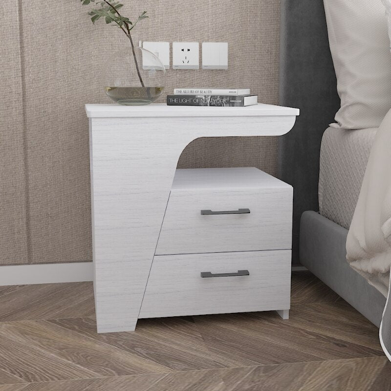 White Modern Nightstand Desk