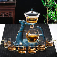 Magnetic Rotation Glass Tea Pot