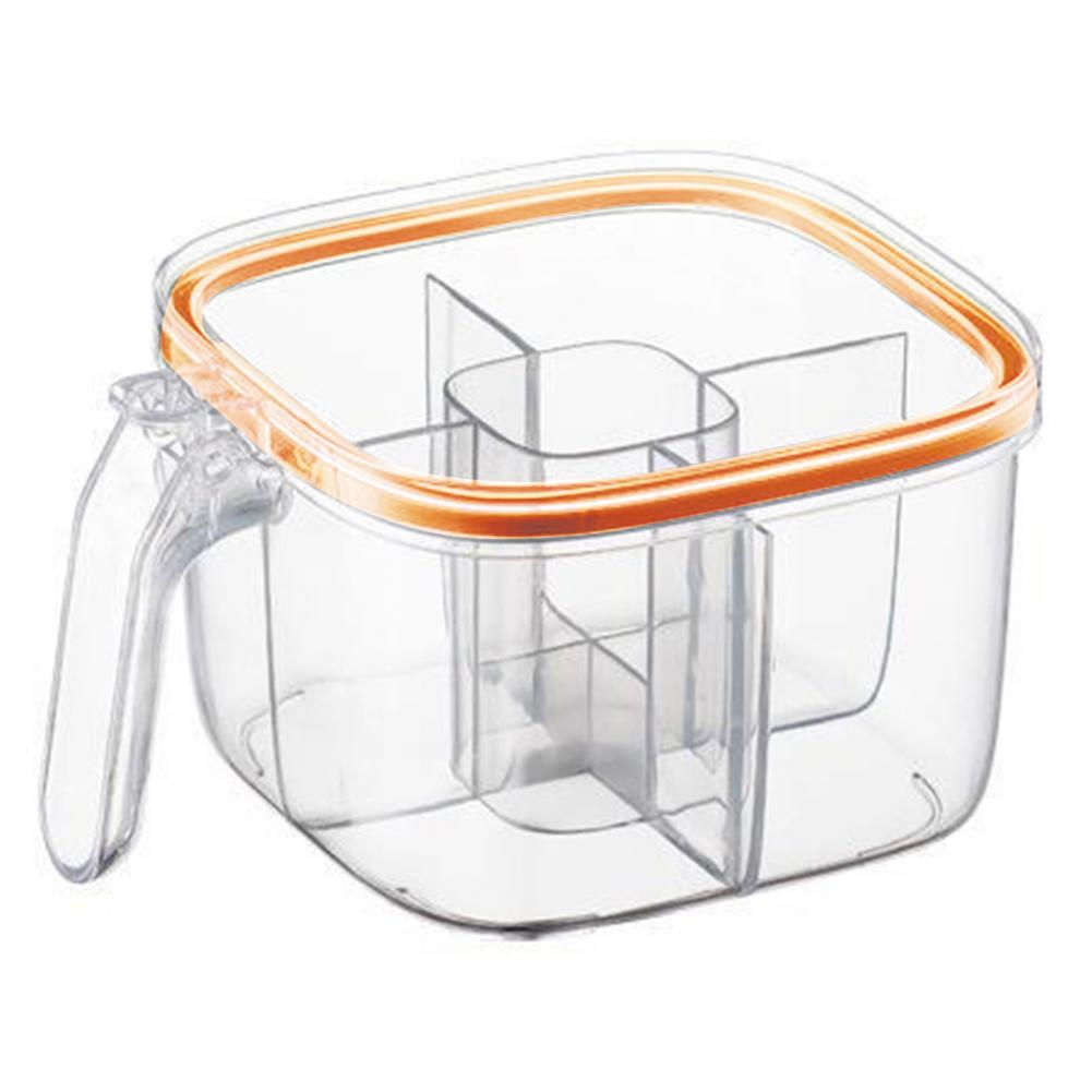 Transparent 4 Compartment Seasoning Container