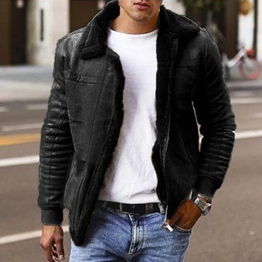 Casual Slim Fit Solid Color Wool Inner Mens Jackets