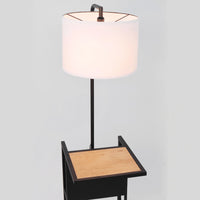 Modern Matte Black Floor Lamp with Magazine Rack