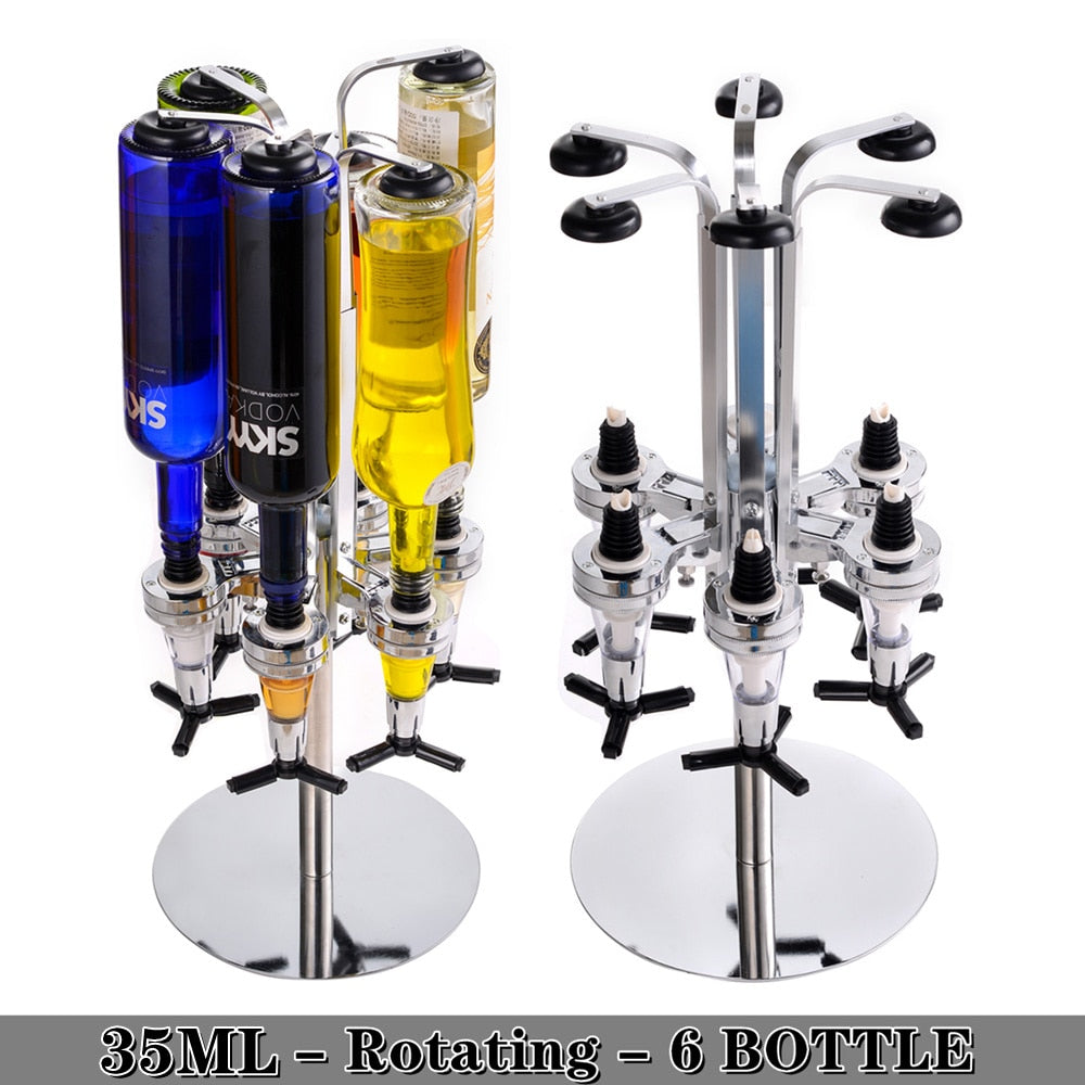 6 Bottle Rotating Liquor Dispenser