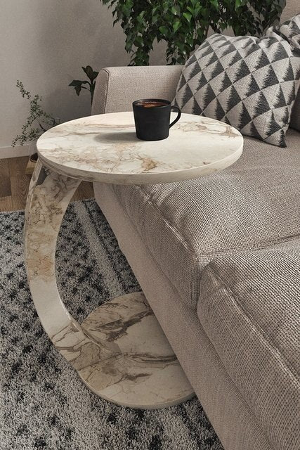 C Shaped Wooden Nesting Table