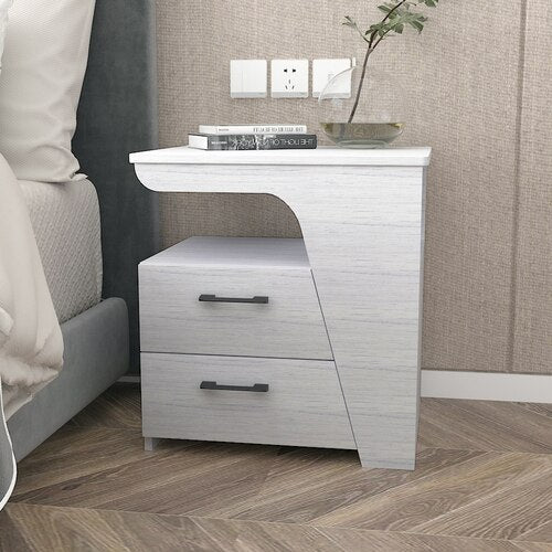 White Modern Nightstand Desk