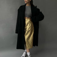 Chic High Waist Slim Gold Mini Skirt