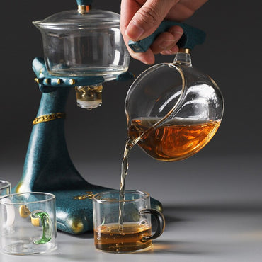 Magnetic Rotation Glass Tea Pot