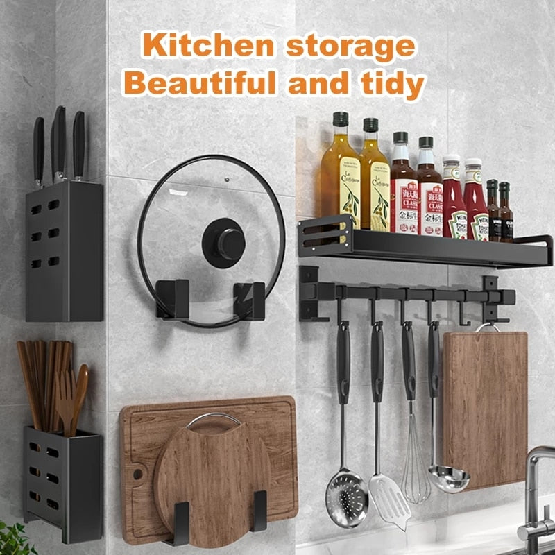 Wall-mounted Kitchen Spice Storage Rack