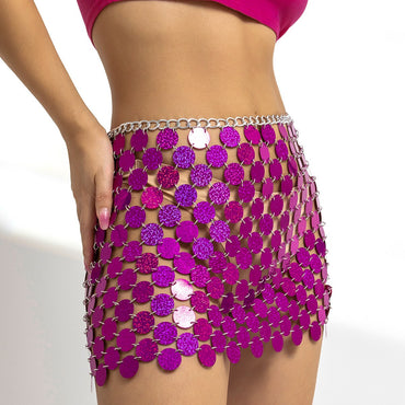 Colourful Sequins Mini Skirt