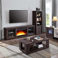 Steele Coffee Table with Lower Shelf, Espresso living room table  furniture