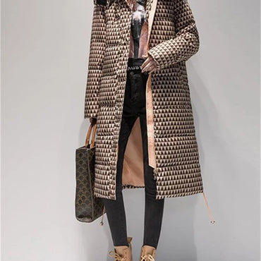 Geometric Ladies Winter Down Coat