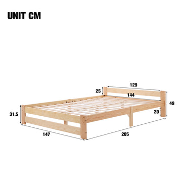 140x200cm Natural Solid Wood Bed