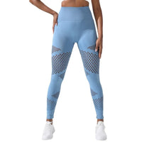 Hollow Stripe Seamless Fitness Leggings