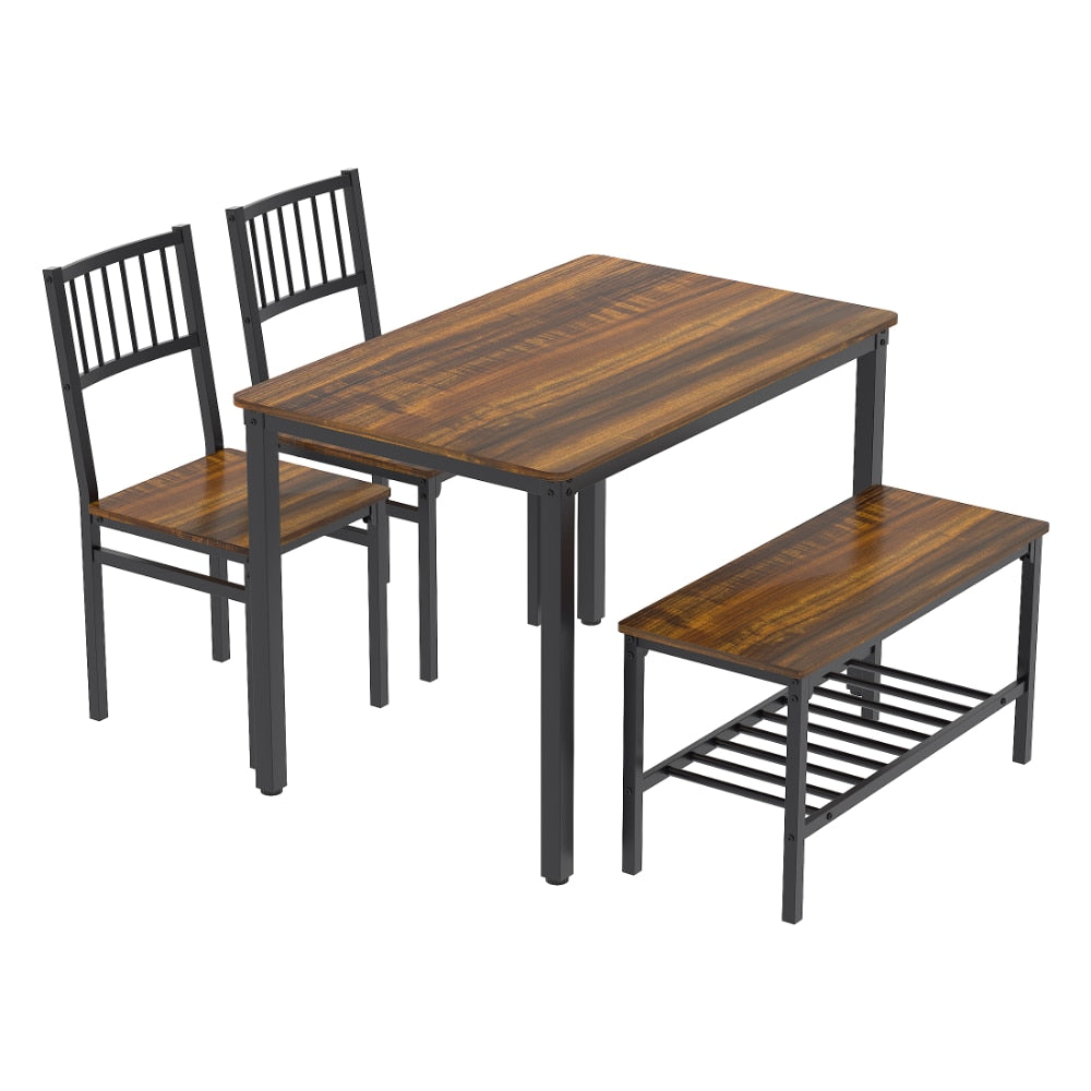 Gezen Dining Table Set with 2 Chairs and a Bench